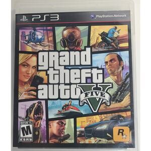 Grand Theft Auto V Five PlayStation 3 PS3 Video Game TESTED w/Booklet & Poster